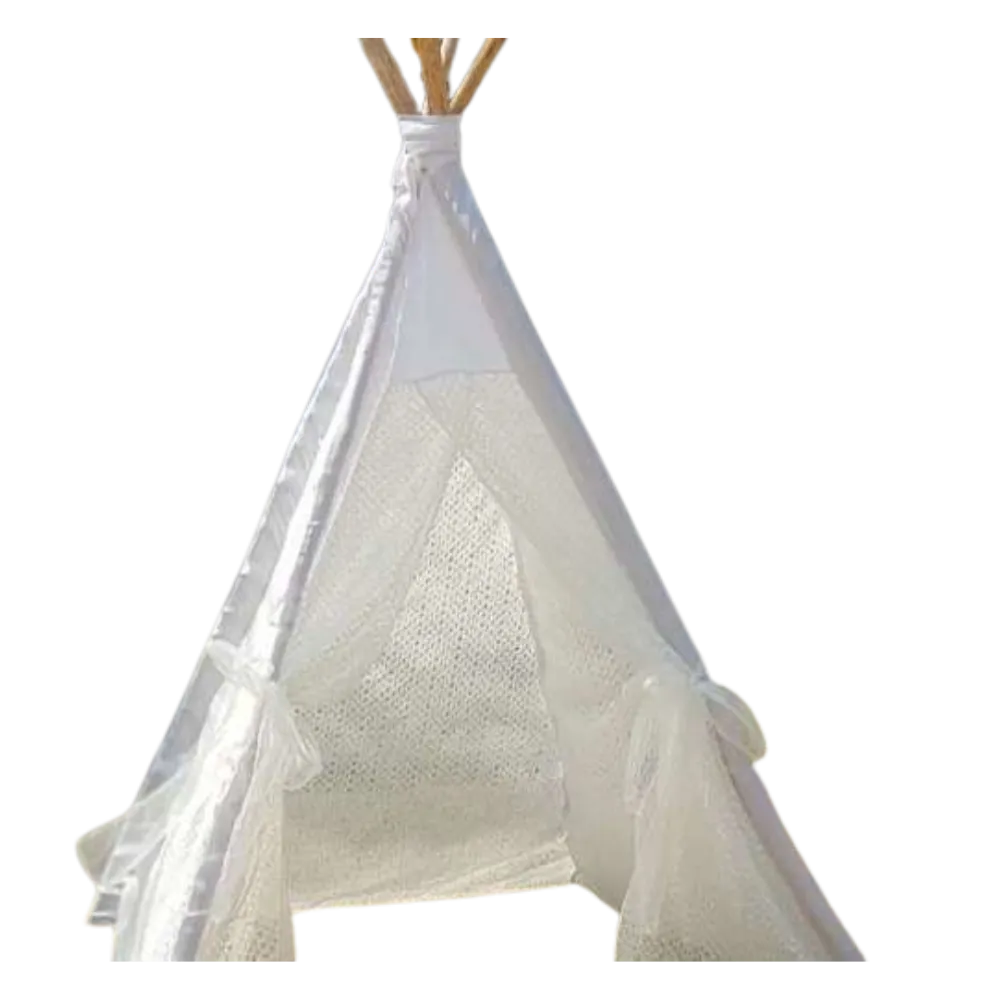 H1451 Teepee Tent - White Lace -1.8m High