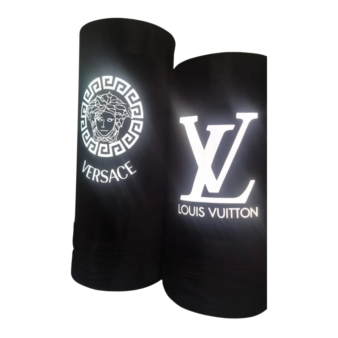 S67 - Black Velvet Plinth Covers with reflective vinyl - Set of 2