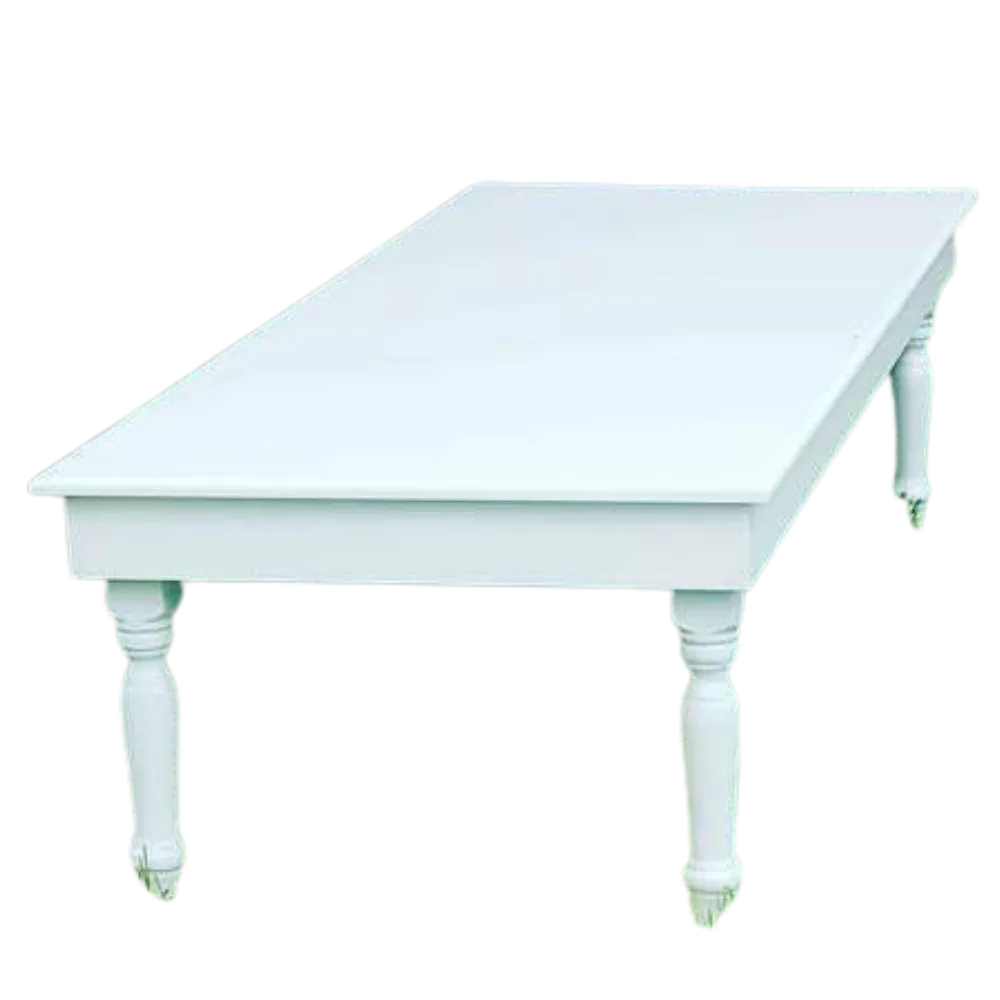 S1598 Kids 8 Seater High Gloss White Table