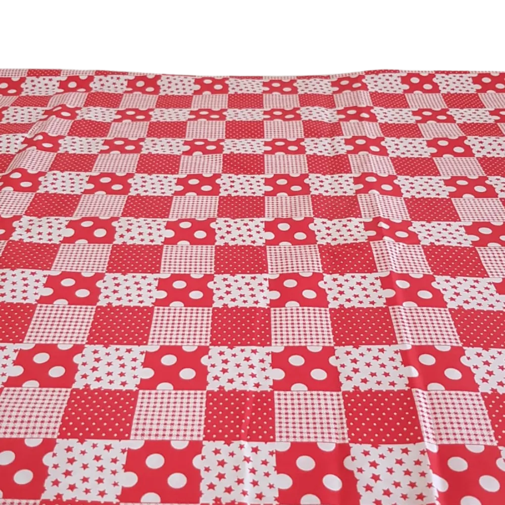 S187 Red & White Tablecloth - 2.5m Long