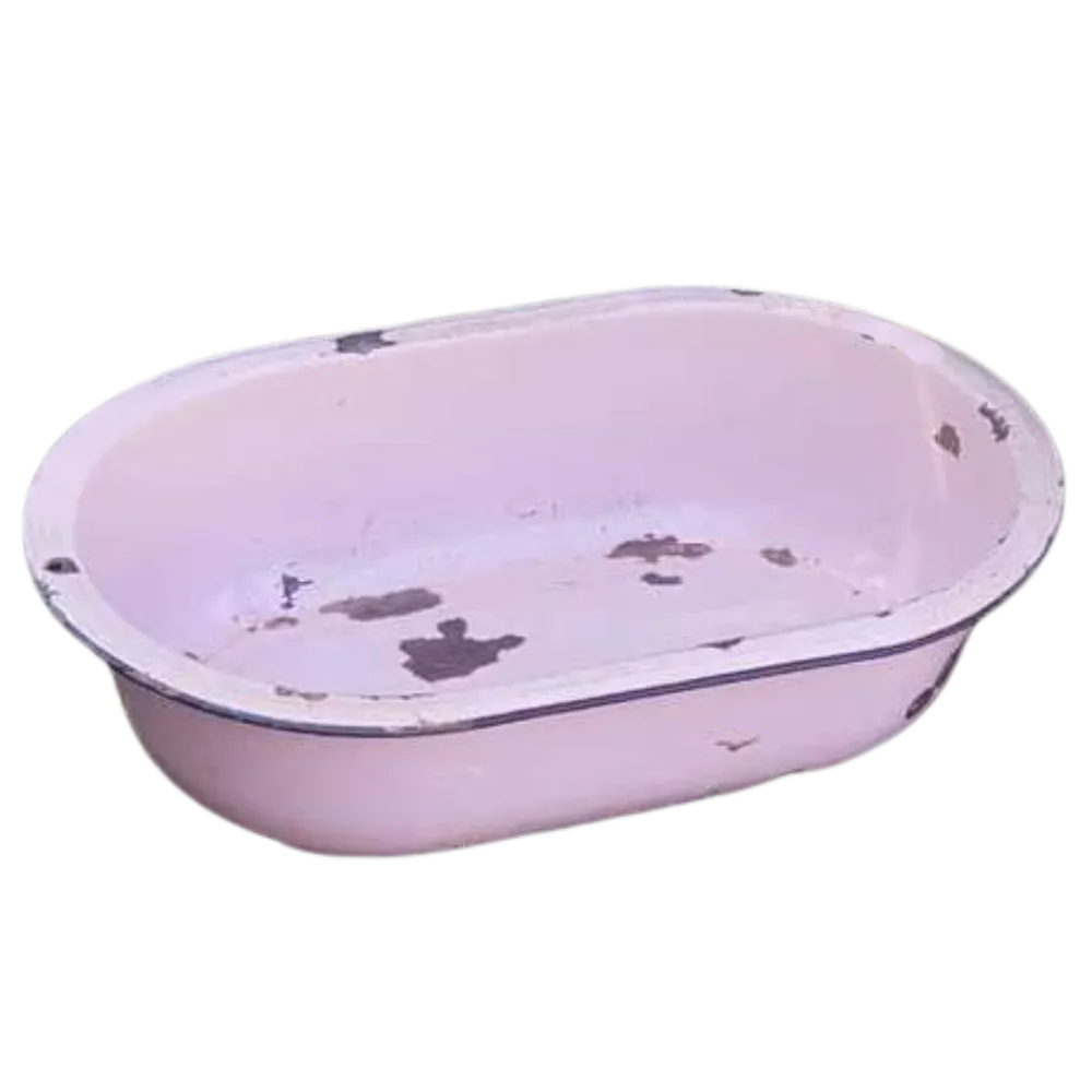 S1463 Pink Vintage Enamel Bath