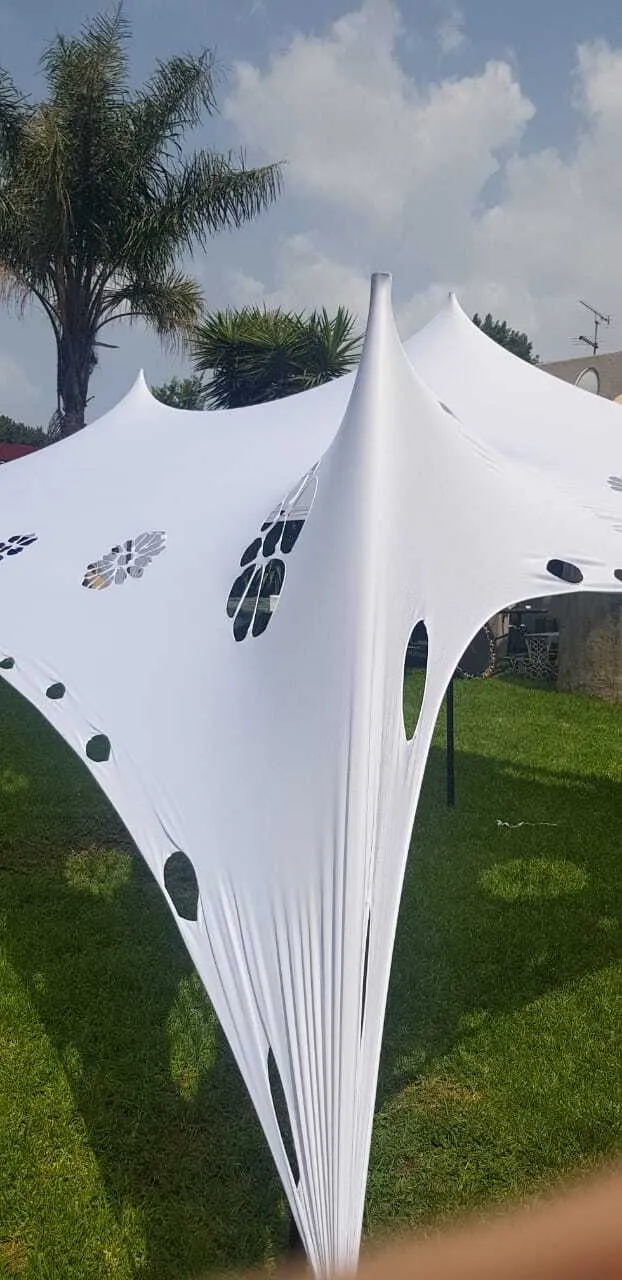 JCP02 White Stretch Tent (Non Waterproof) - 5m x 10m