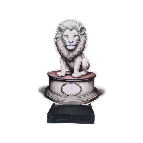 S1951 Vintage Circus , Lion On Podium 