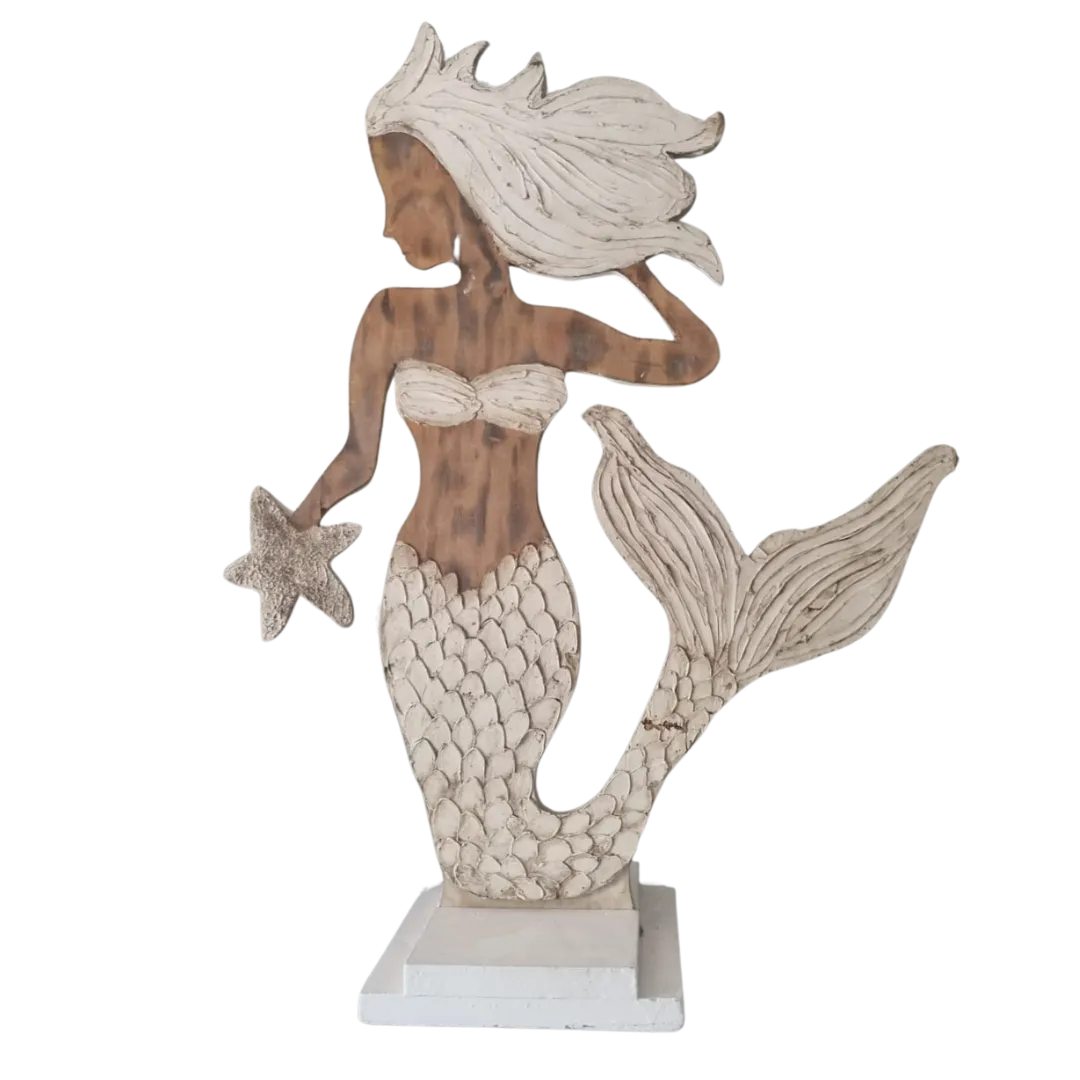 S693 Double Sided Vintage Mermaid - Pink OR Teal 1.2m High