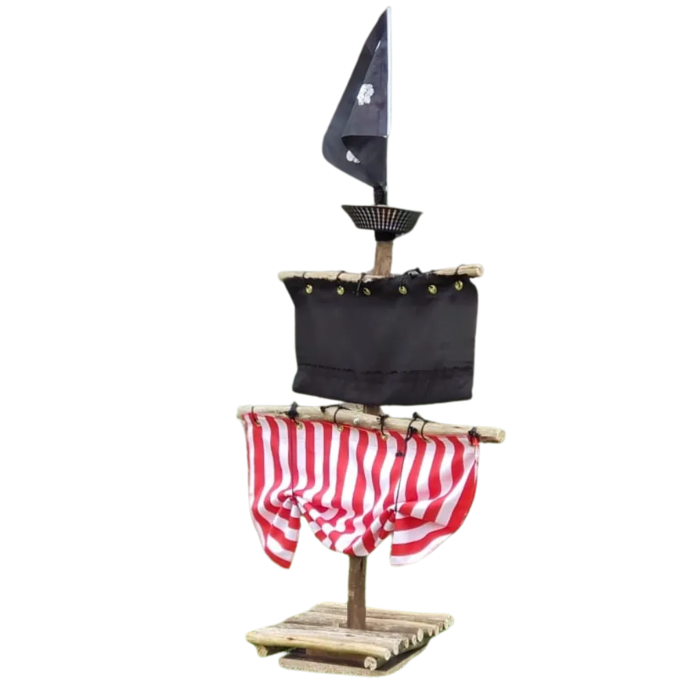 S841 Pirate Flags - Black & White Stripe