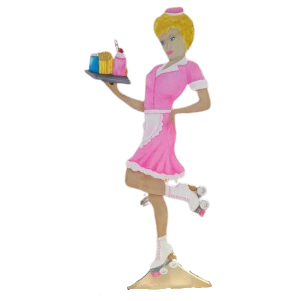 S876 Roller Skate Waitress Cut Out