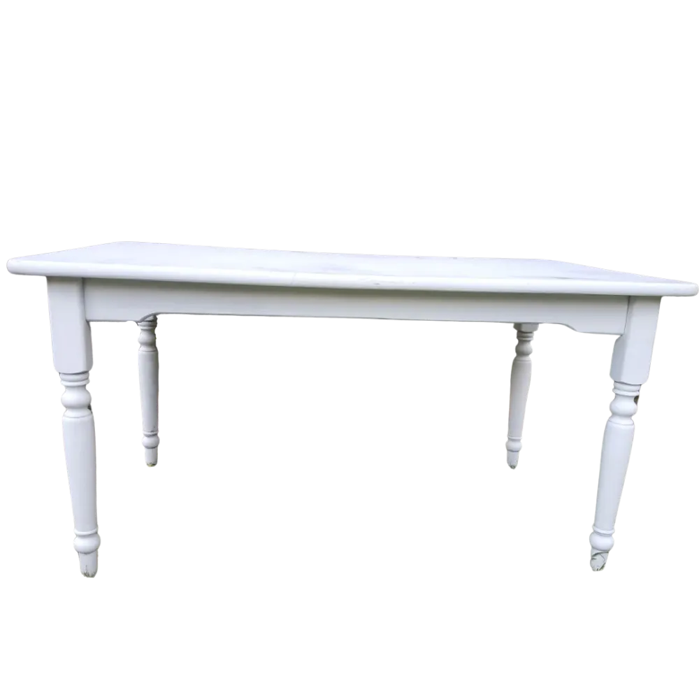 S1190 White Table - 6 Seater