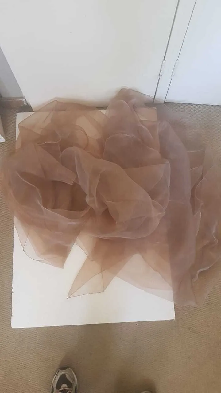 S1277 Light Brown Organza draping