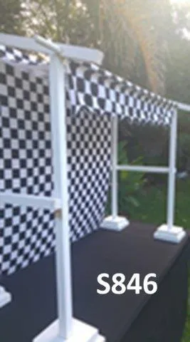 S846 Checked Kiosk - Black Frame & White Canopy ONLY