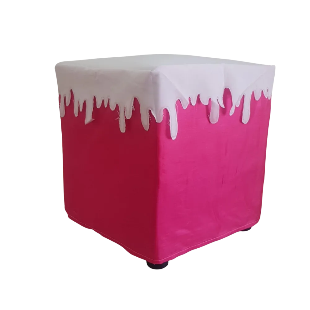 S1560 Candy - Ottoman Cover - Cerise Pink - 43cm High