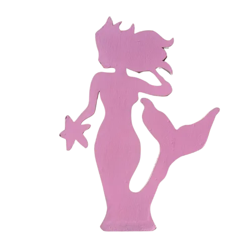 S693 Double Sided Vintage Mermaid - Pink OR Teal 1.2m High