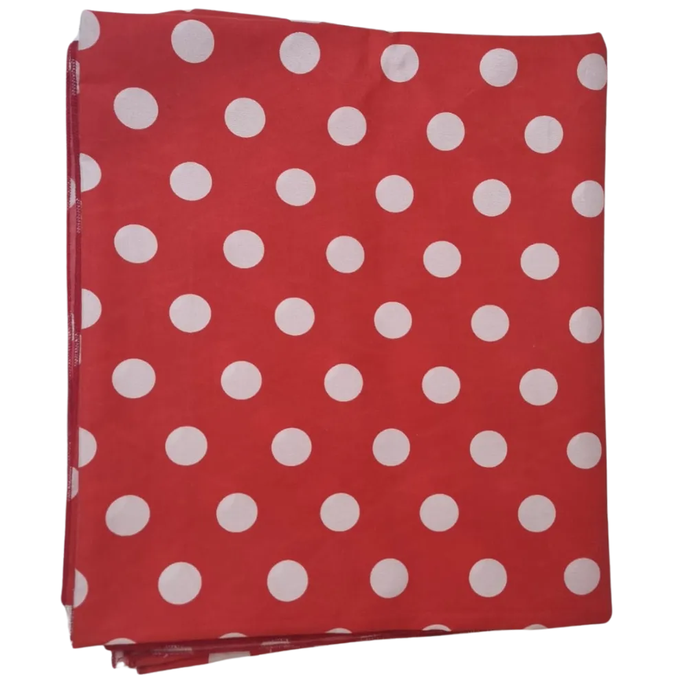 S184 Tablecloth Red with White dots