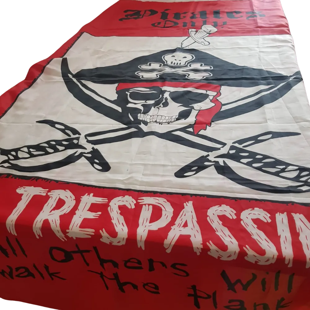 S375 Pirate Flag - Red - 1.5m Long