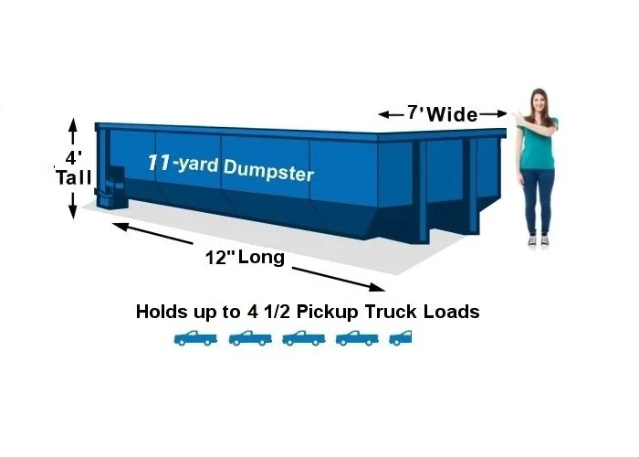 Dumpster 11 Yards 1 Ton Included 5 days