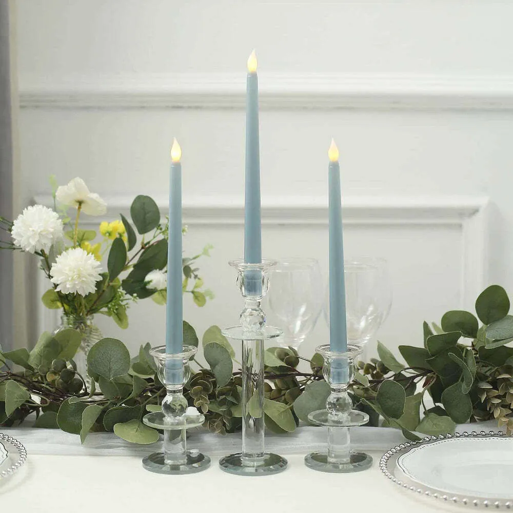 flameless taper candle - dusty blue