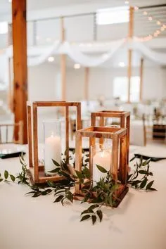 Wood Lantern - set of 3