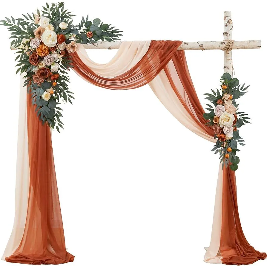 Terracotta floral Arch pieces - set of 2