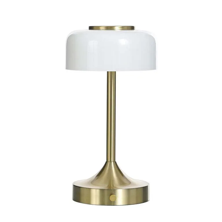 Portable Rechargeable Milk Glass Table Lamp