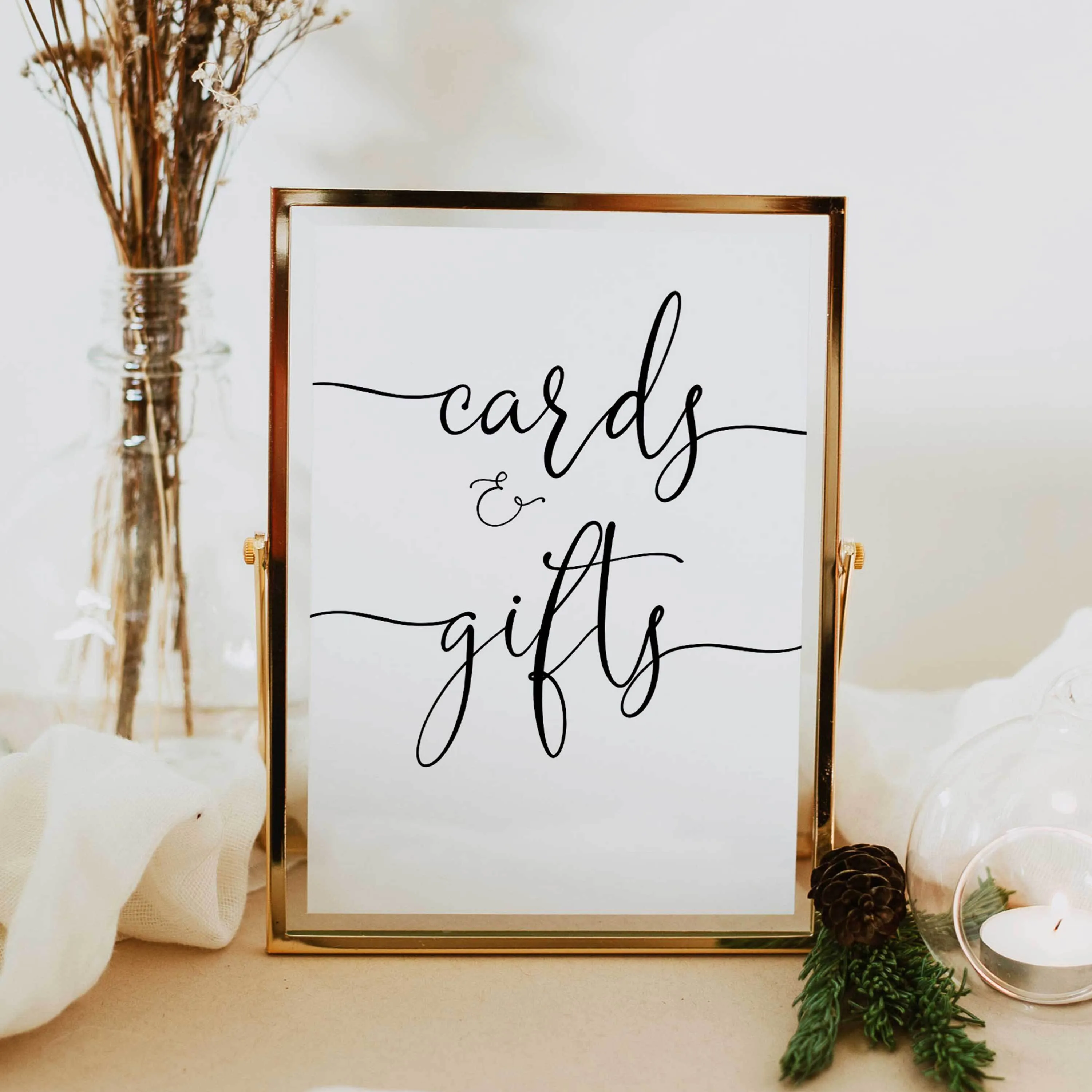 Cards and Gifts sign - gold 