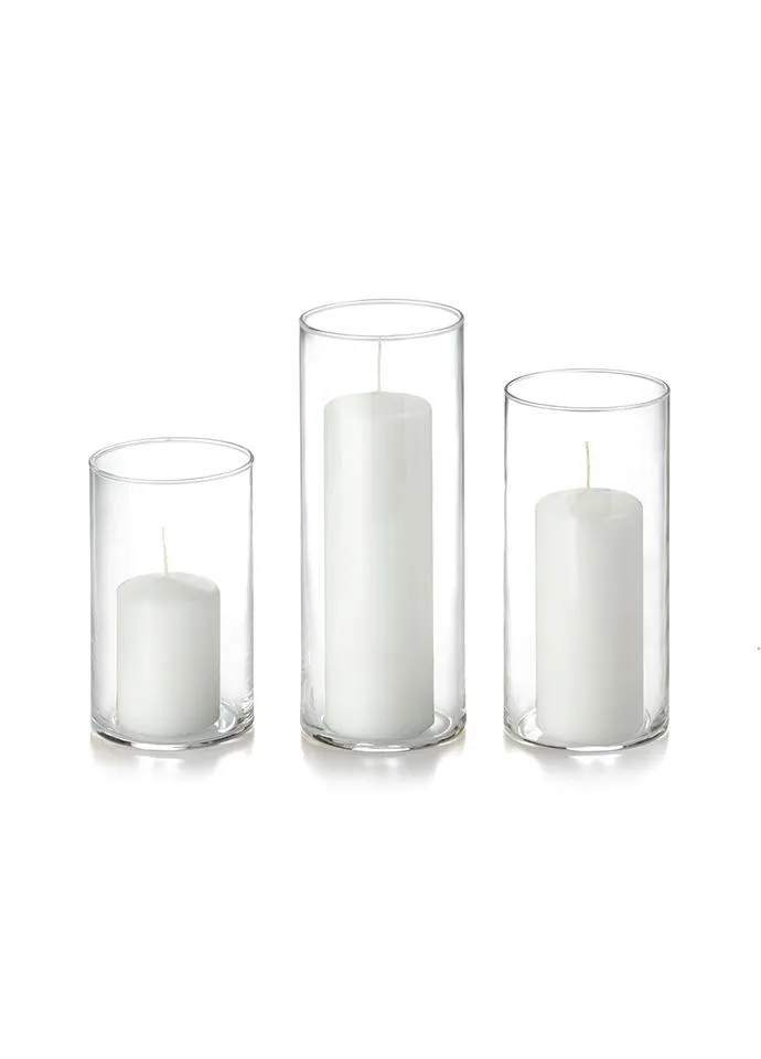 Cylinder candle holder- set of 3