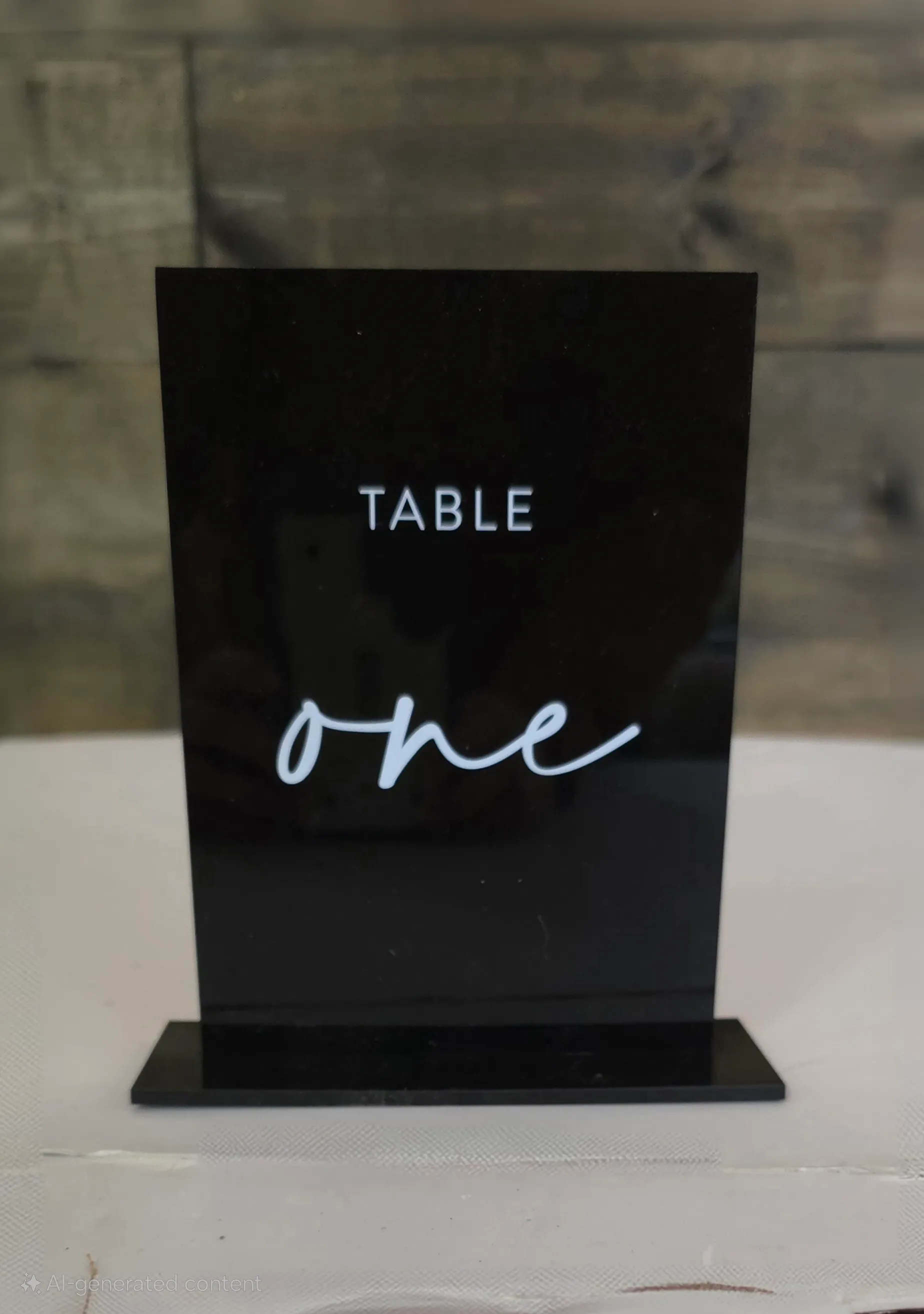 Table number - Black acrylic