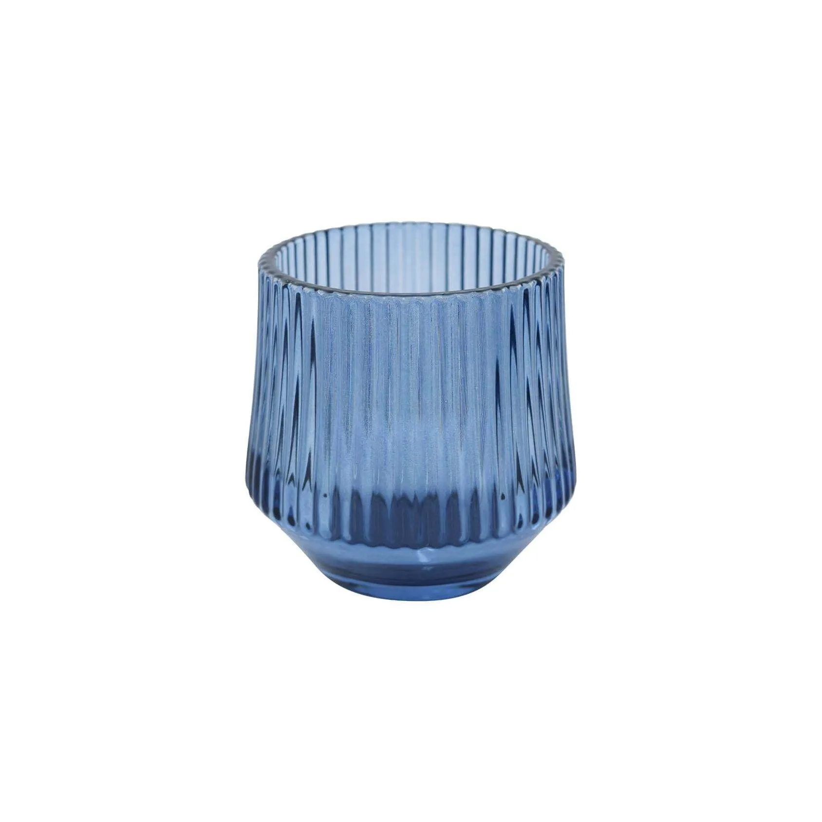 Ribbed Votive - Blue
