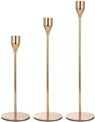Gold candle sticks - set of 3