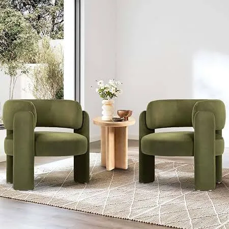 Modern velvet accent Chair - Green