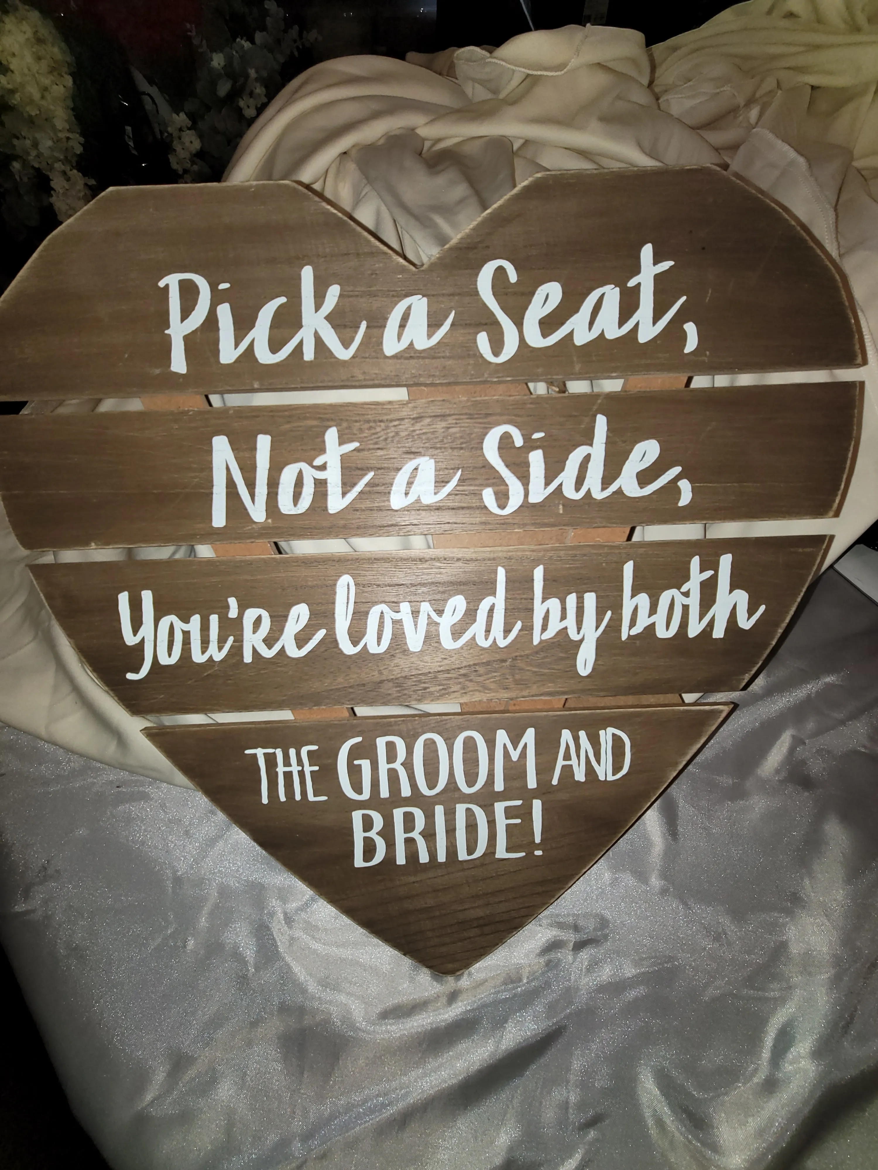 Pick a seat wood heart