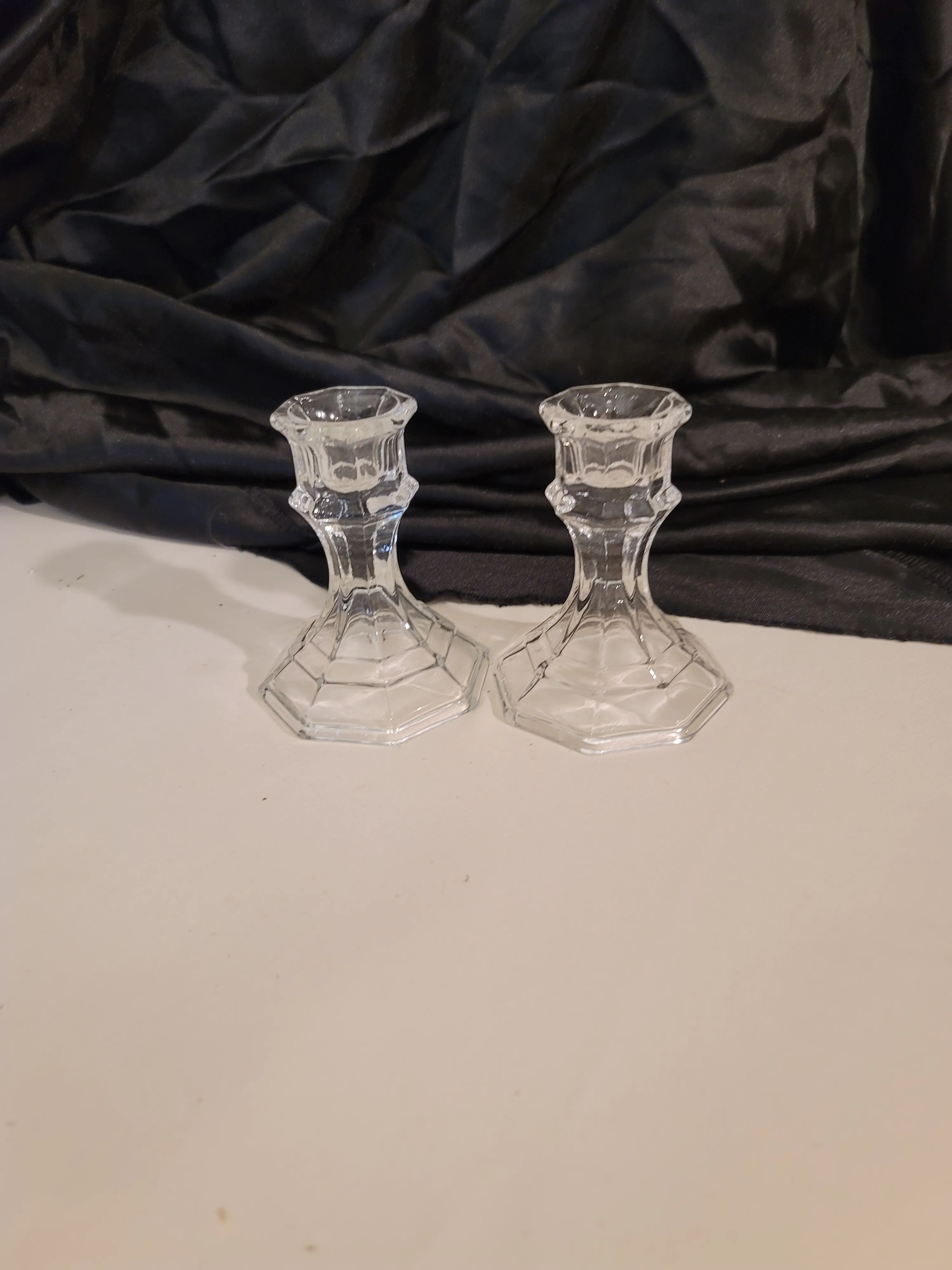 Glass taper candle holder