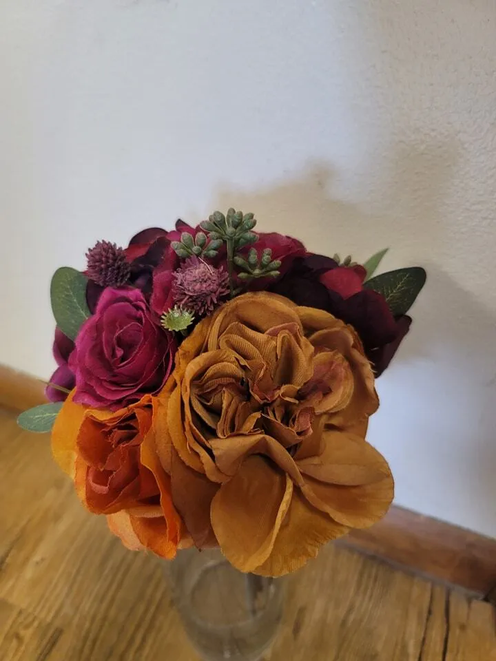 12" Orange & Red Rose & Hydrangea Fall Bundle by Ashland