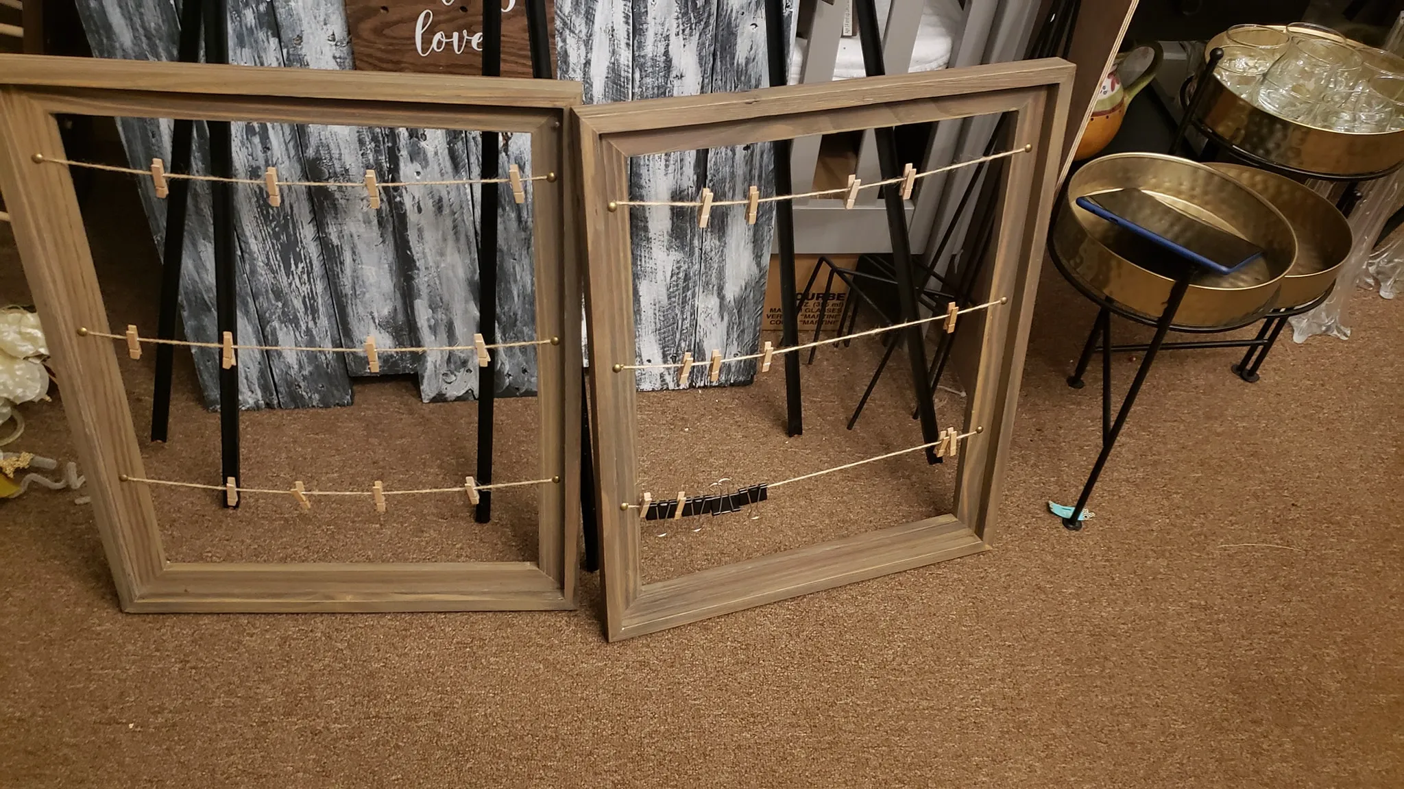 Window frame with clips