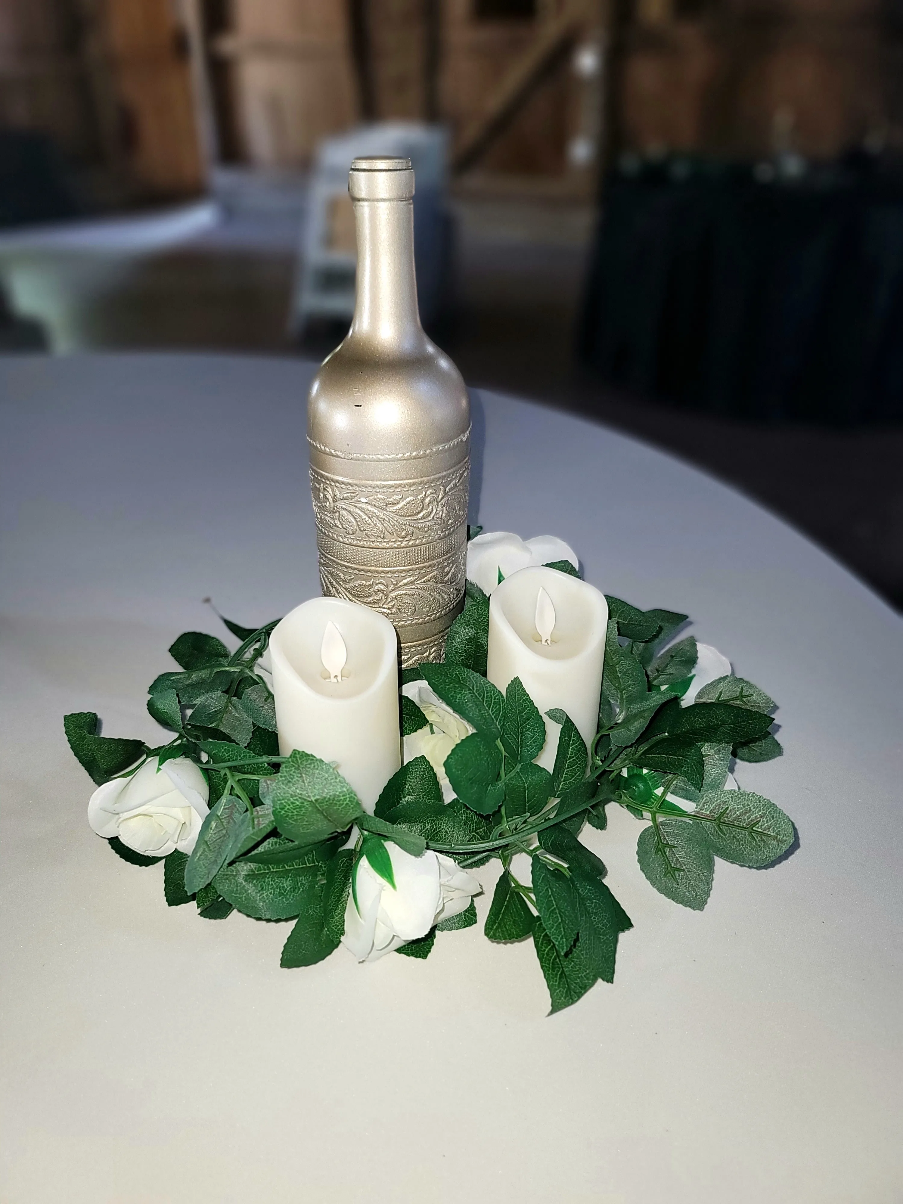 Gold wine bottle