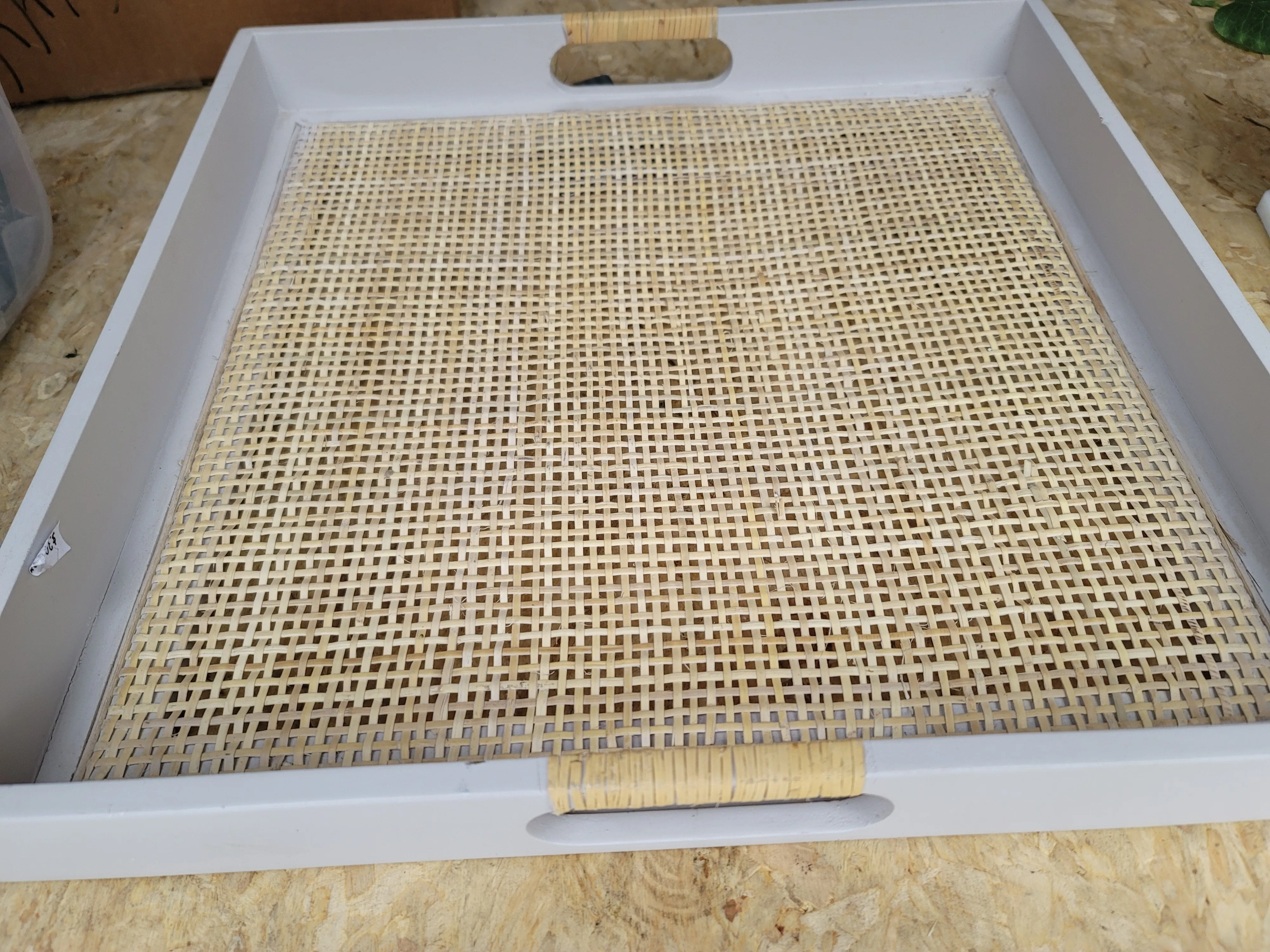 White Wicker Tray 