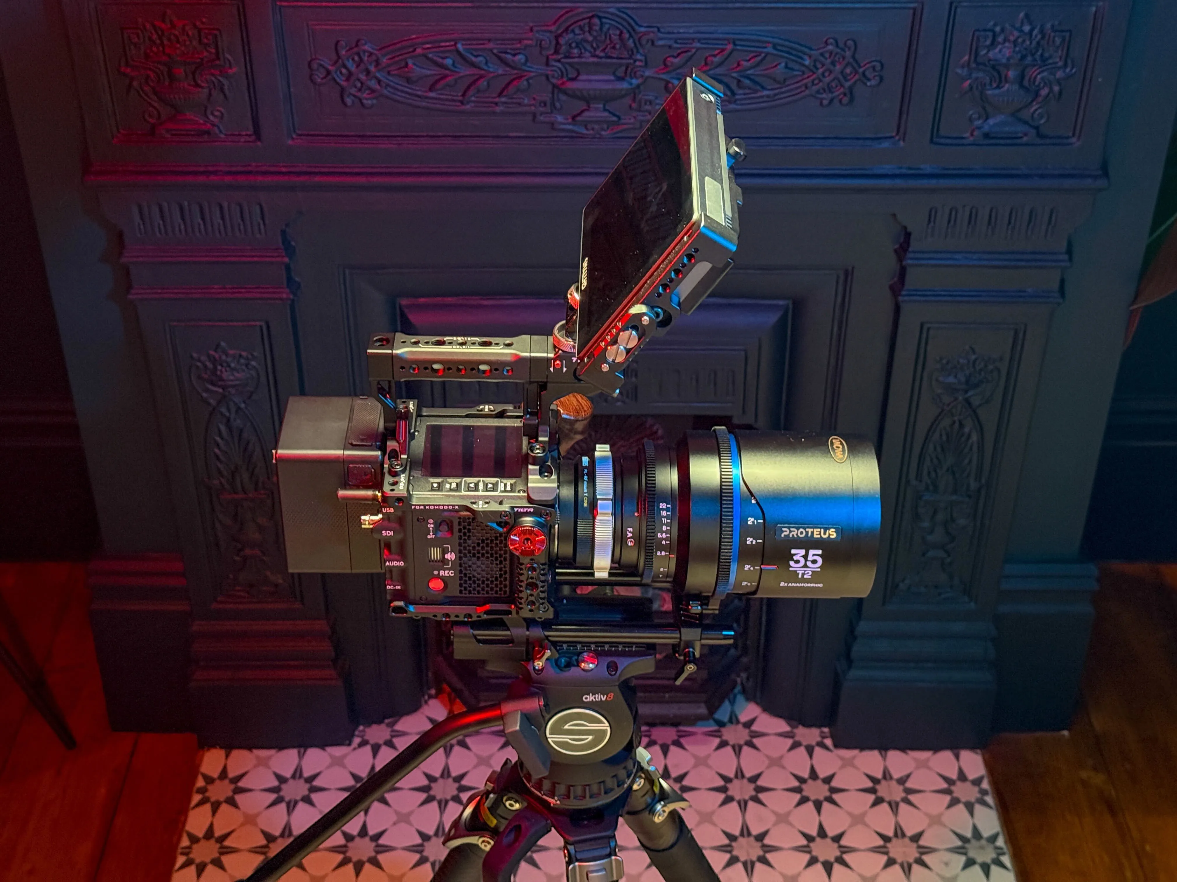 RED Komodo-X with Laowa Proteus, SmallHD & Tripod