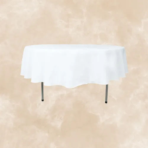 Polyester Round Tablecloth 90" White
