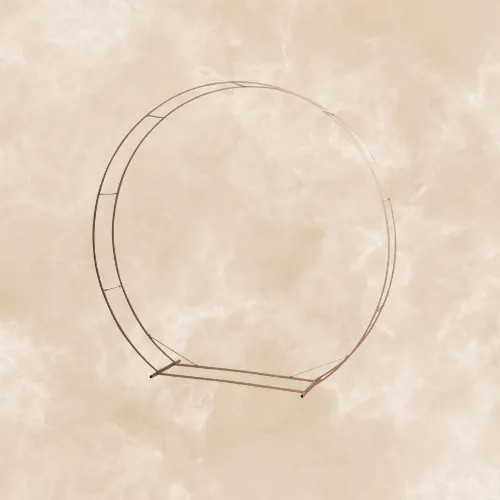 Gold Metal Double Hoop Wedding Arch - 7.5'