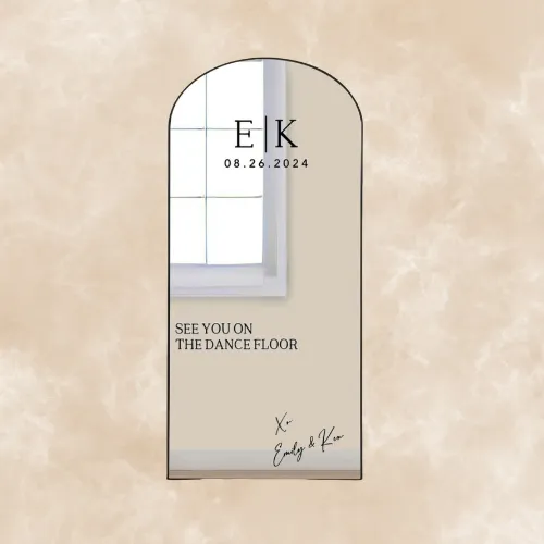 Personalized Wedding Arch Mirror - 30"x70" Custom Message