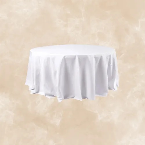 Polyester Round Tablecloth 120" White