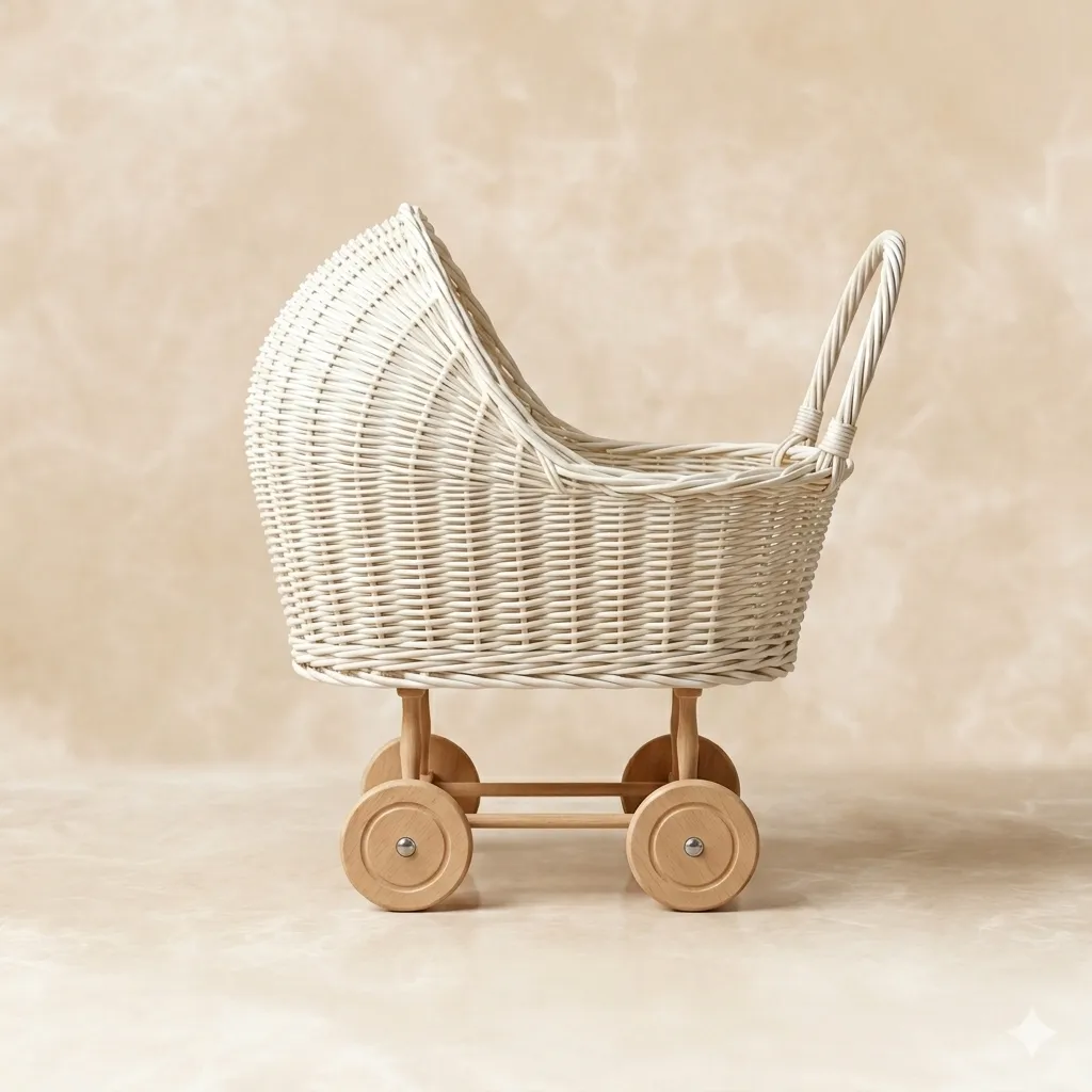 Wicker Baby Stroller