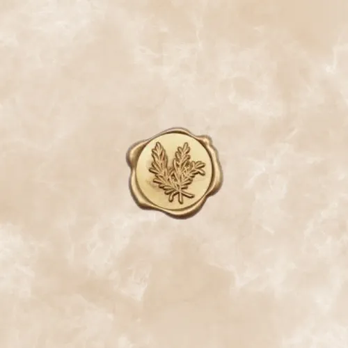 Gold Wax Seal Stickers, Rosemary Design