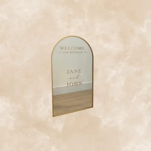 Personalized Wedding Arch Mirror - 18.5"x30" Custom Message