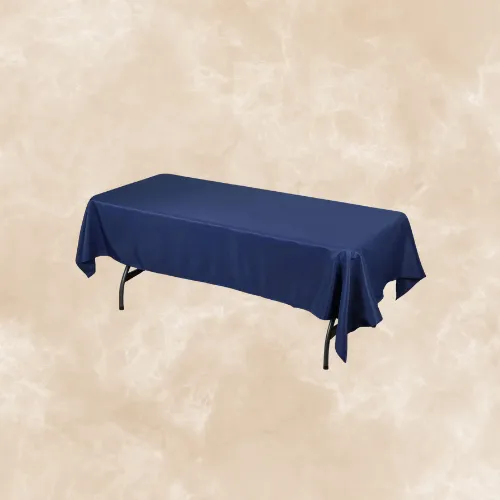 Polyester Rectangle Tablecloth 90"x132" Navy Blue