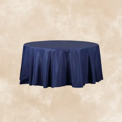 Polyester Round Tablecloth 120" Navy Blue