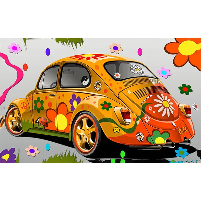 Flower Power - Visual VW Beetle 3x2m