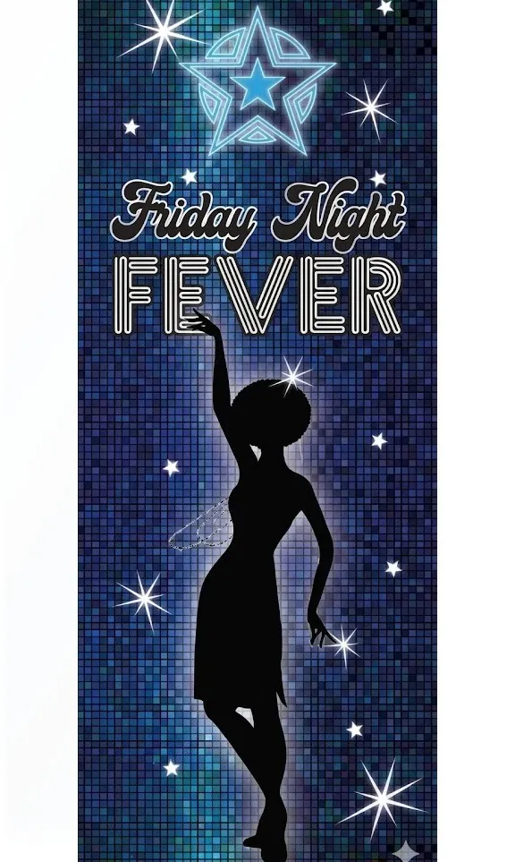 Friday night fever disco blue visual - 5x2m