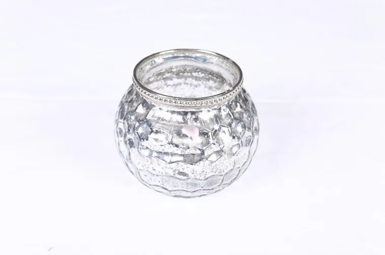 Vintage gray mosaic candle holder