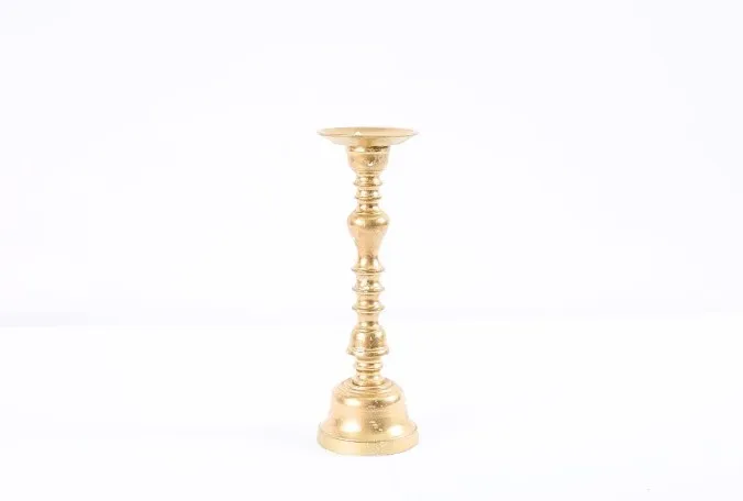 Smooth gold-plated candlestick