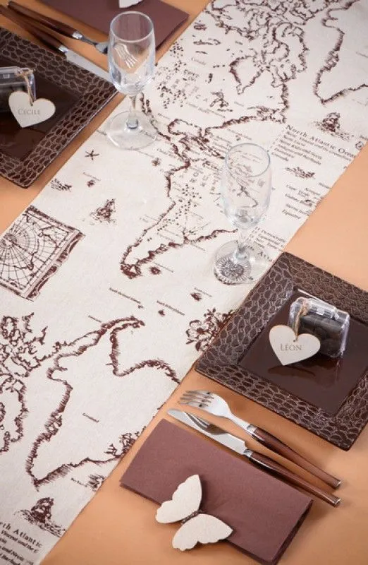 "Travel" table runner