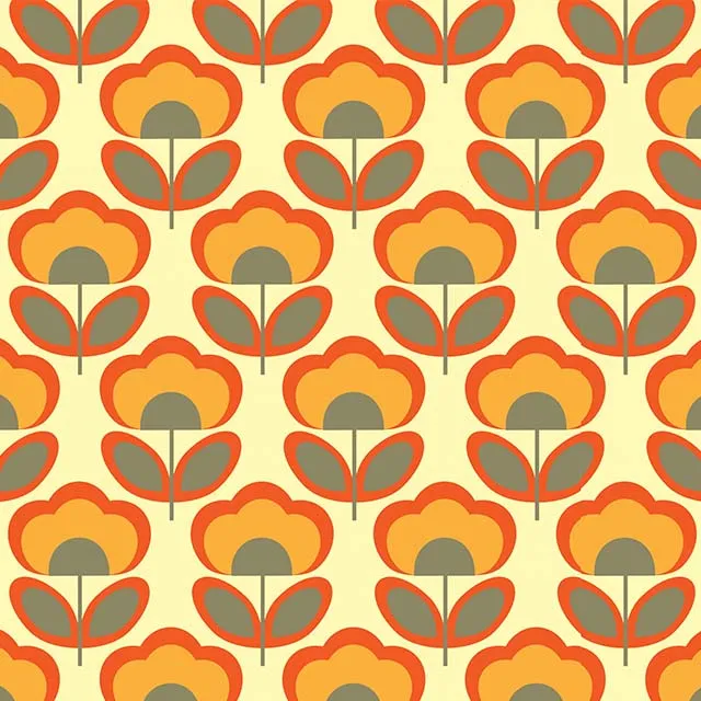 Visual Flower Orange Pattern 3x2m